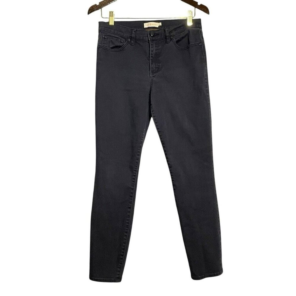 Tory Burch Skinny Jeans Women Size 27 Designer Dark Navy Moto Biker Rock Modern